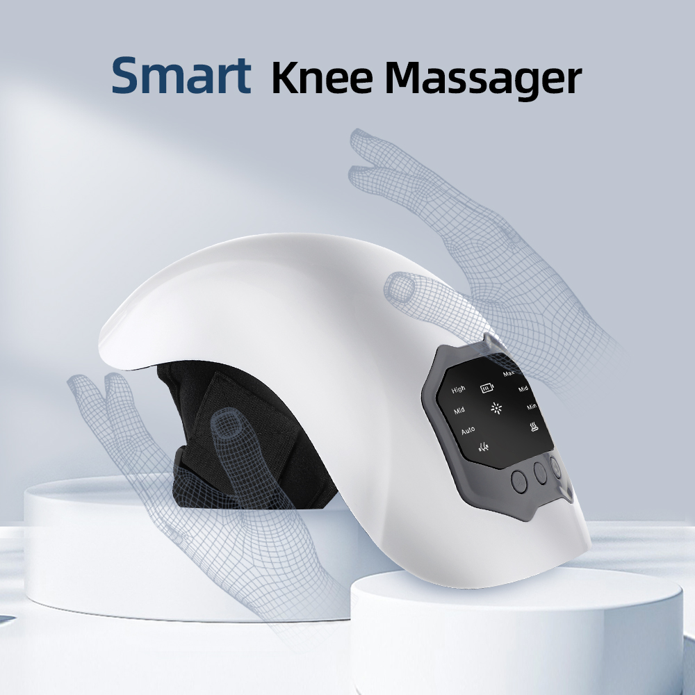 Smart Knee Wrap - Kabelloser Intelligenter Kniemassagegerät mit Rotlicht-Wärmetherapie, Airbag-Umwicklung,