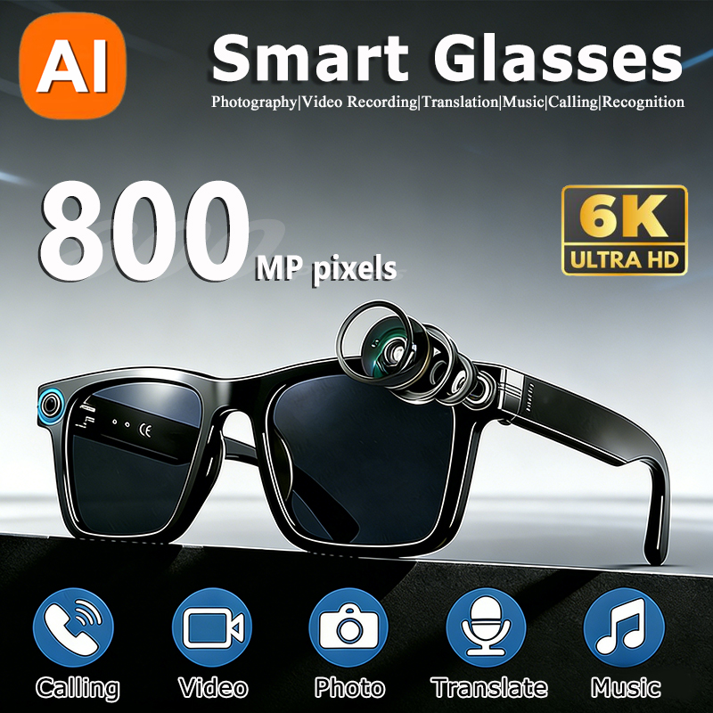Smart Glasses Lens - 6K HD KI-Kamerabrille 800MP Photochrome Multifunktionale