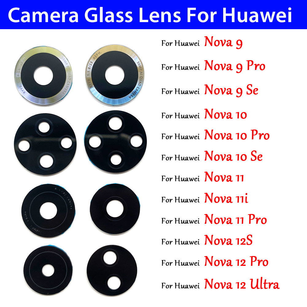 Huawei Nova 12 - 10 Stück Rückkamera-Glaslinsen für Huawei Nova